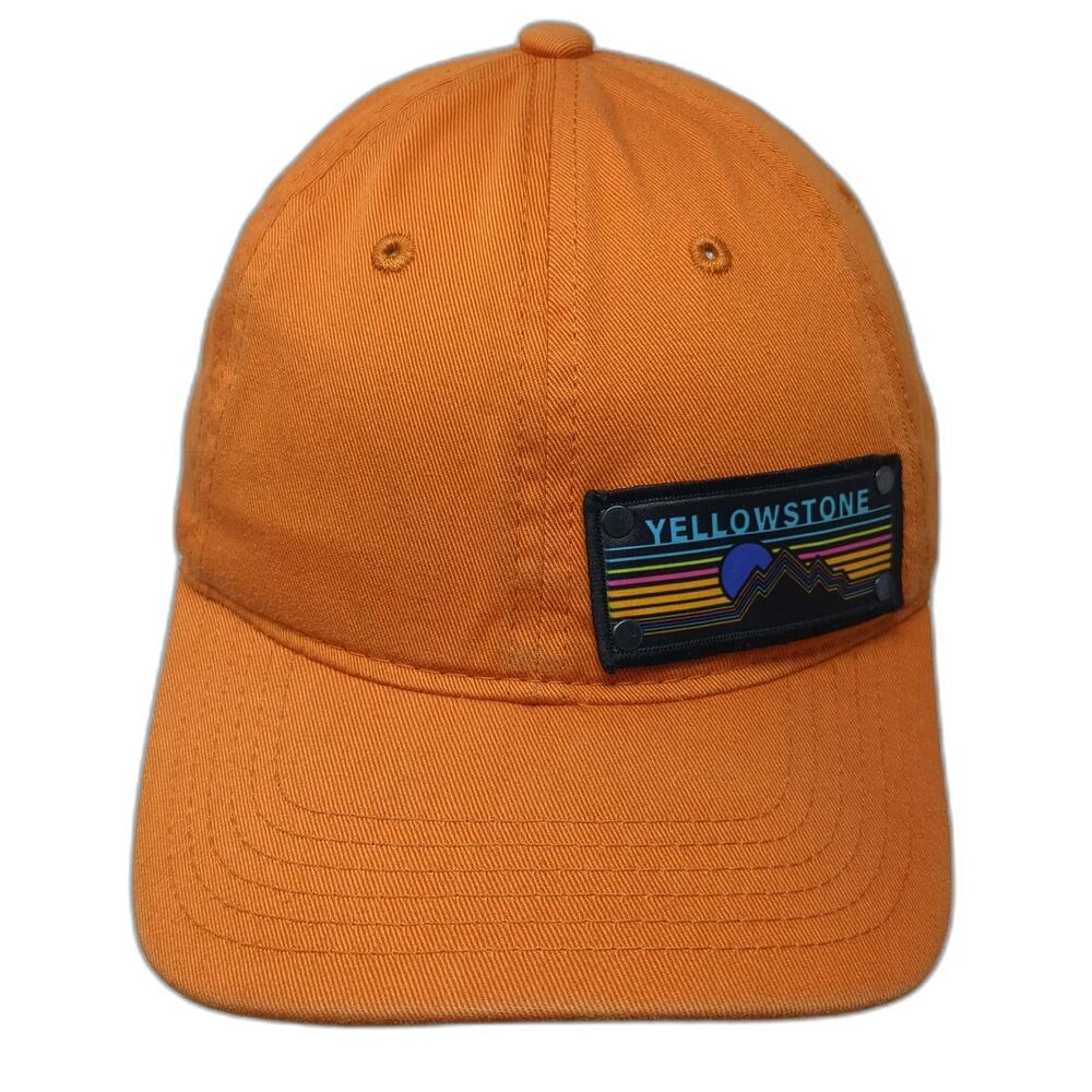 Decky Baseball Cap Orange One Size Yellowstone National Park Patch Slideback hat